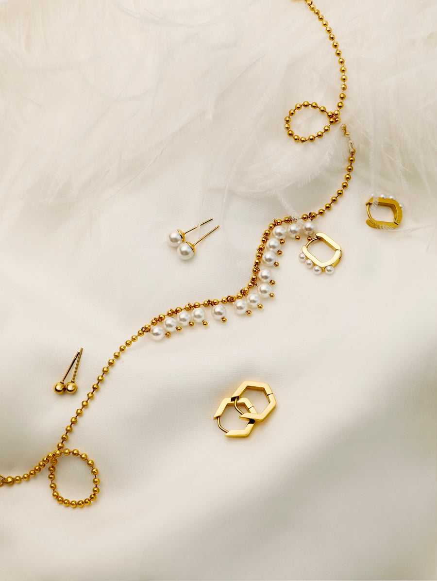 Simple Pearl Ohrringe Gold