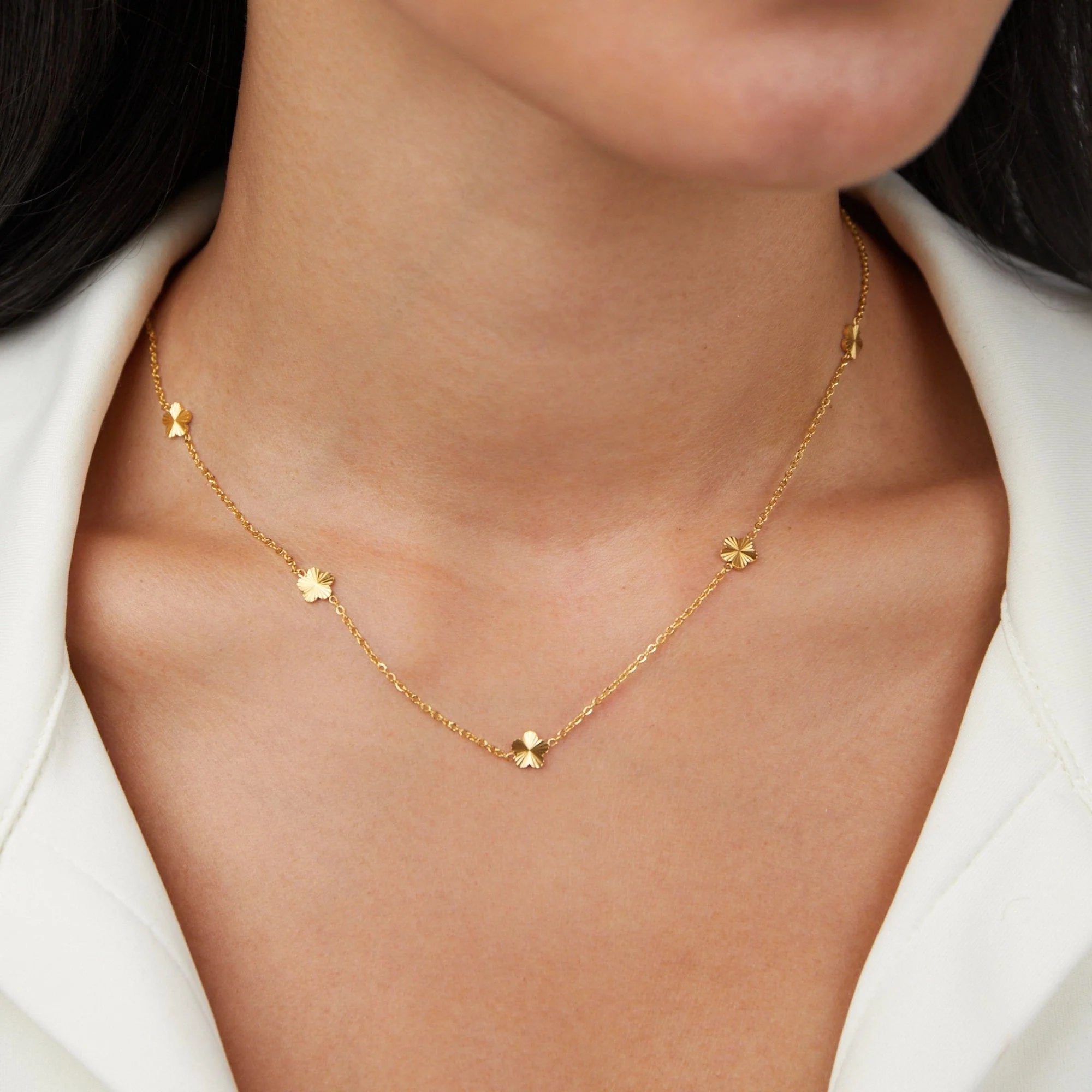Flower Power Kette Gold