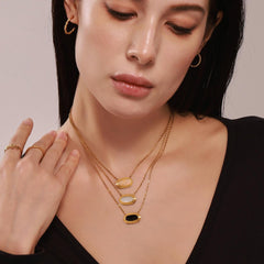Stein Kette Gold