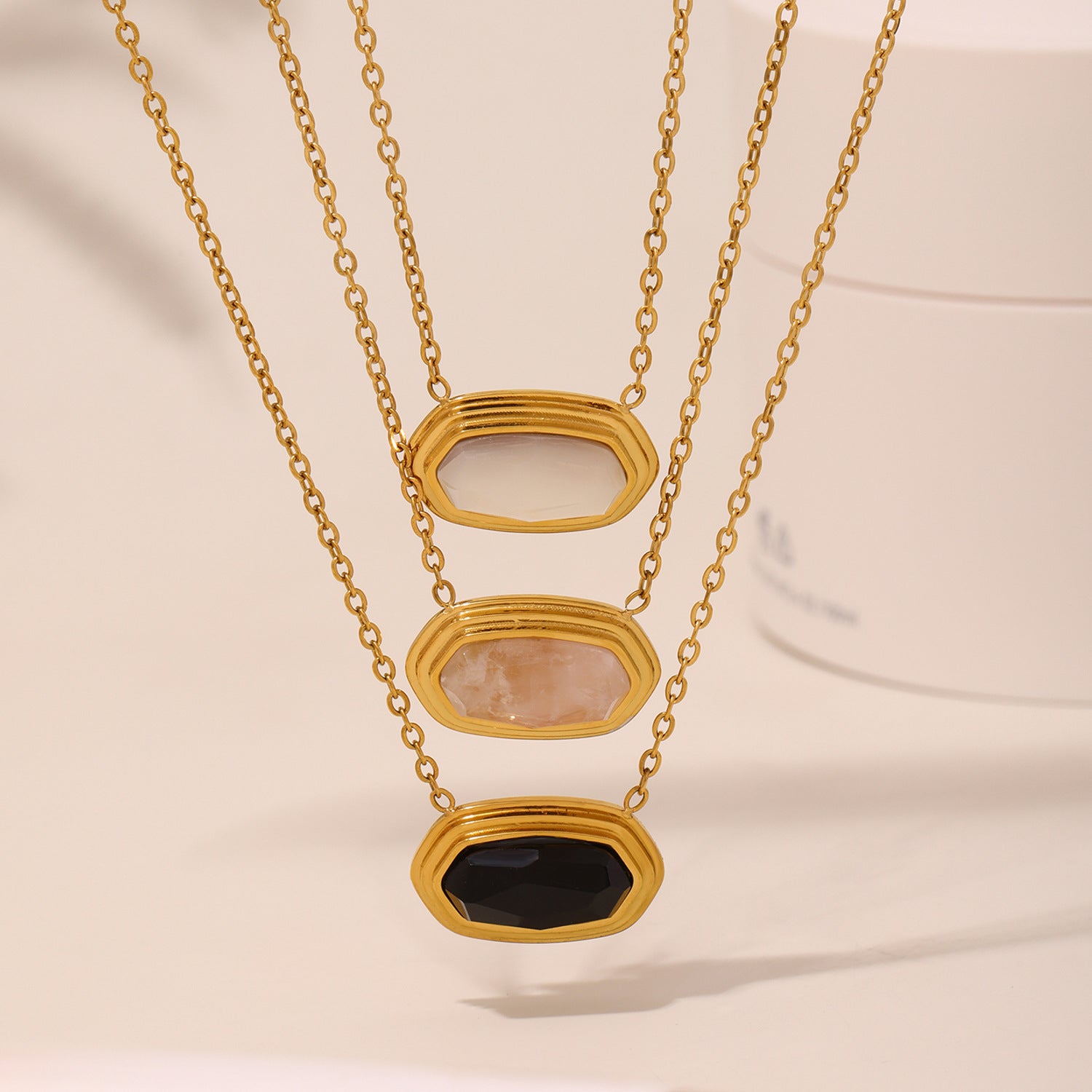 Stein Kette Gold