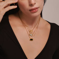 Stein Kette Gold