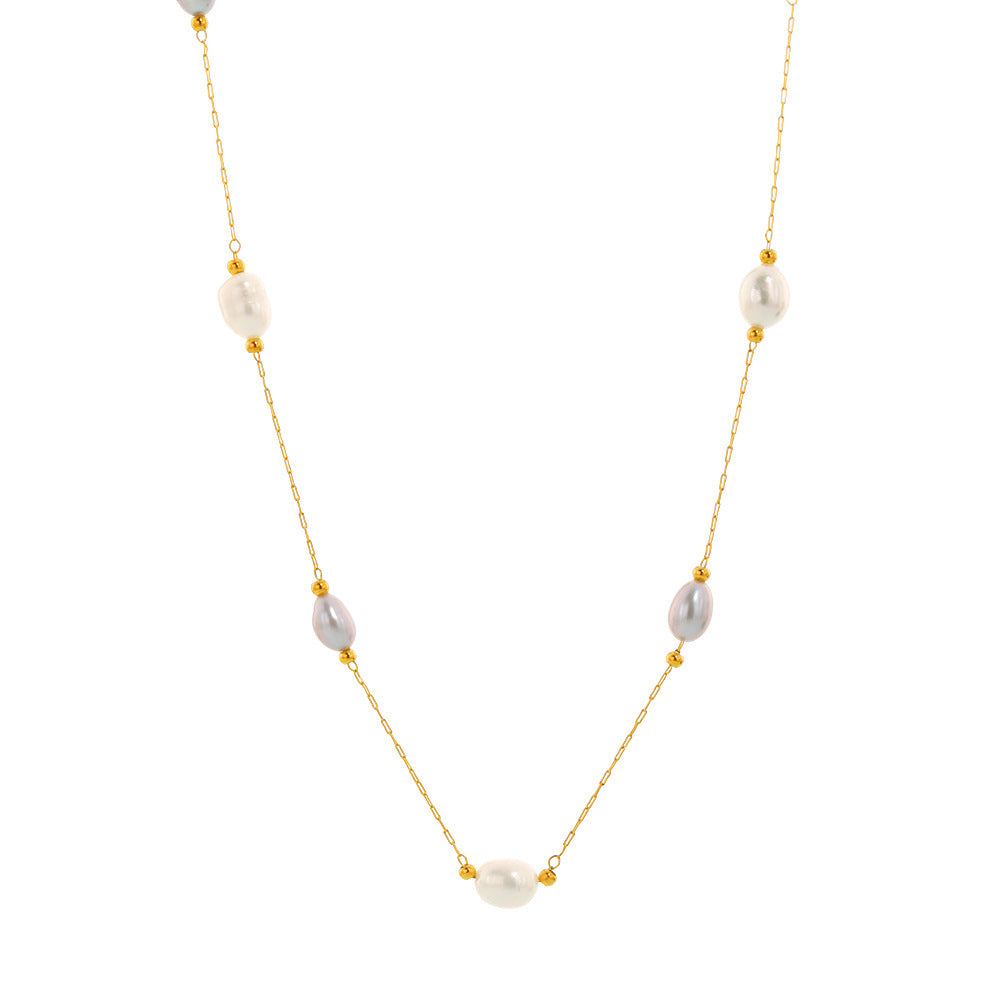 Delicate Pearl Kette Gold