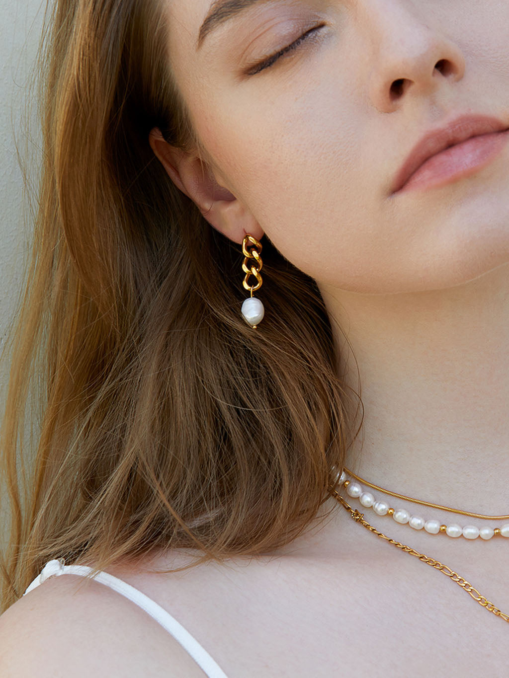 Revival Pearl Ohrringe Gold