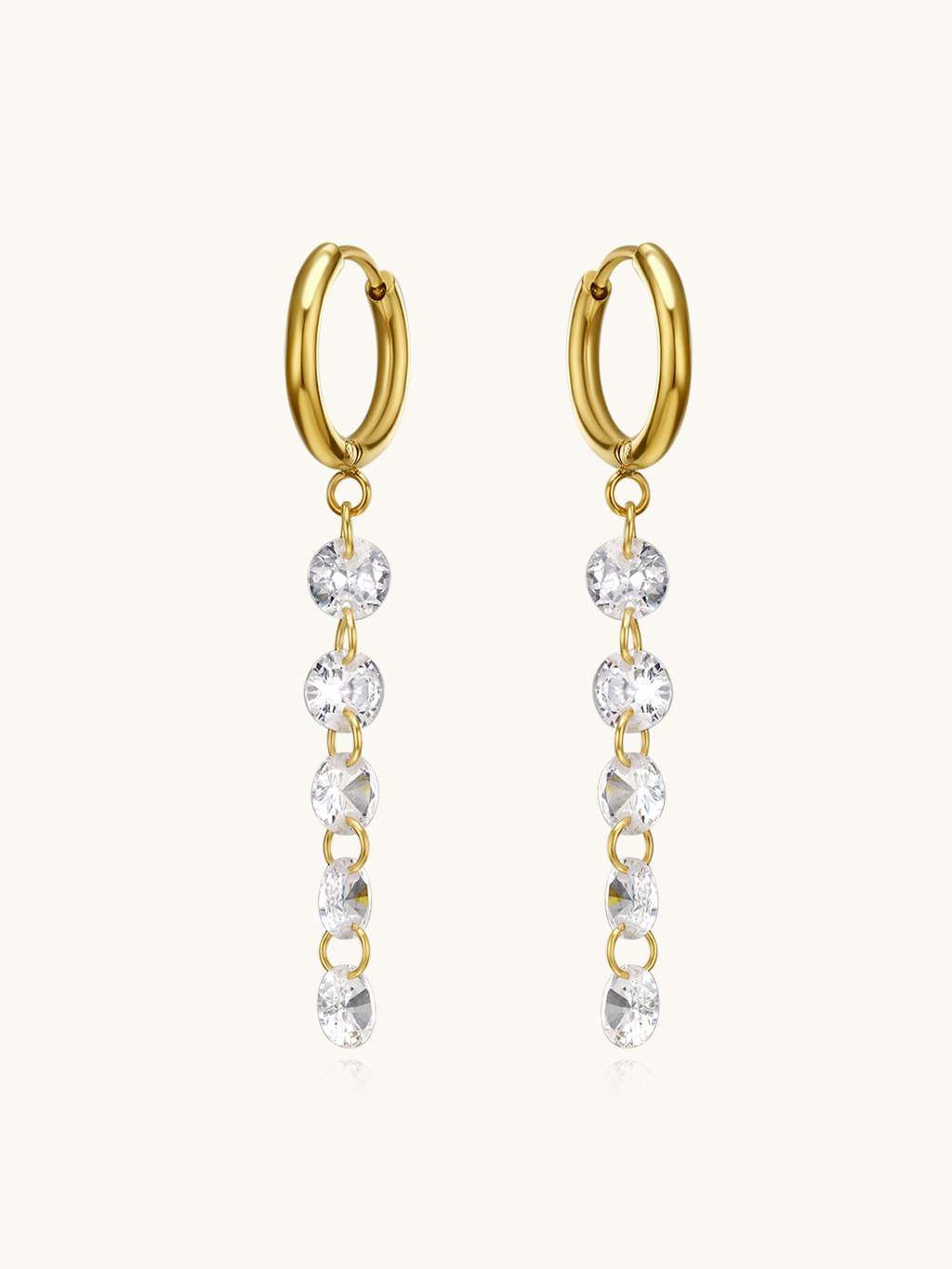 Five Shining Stars Hoop Ohrringe Gold