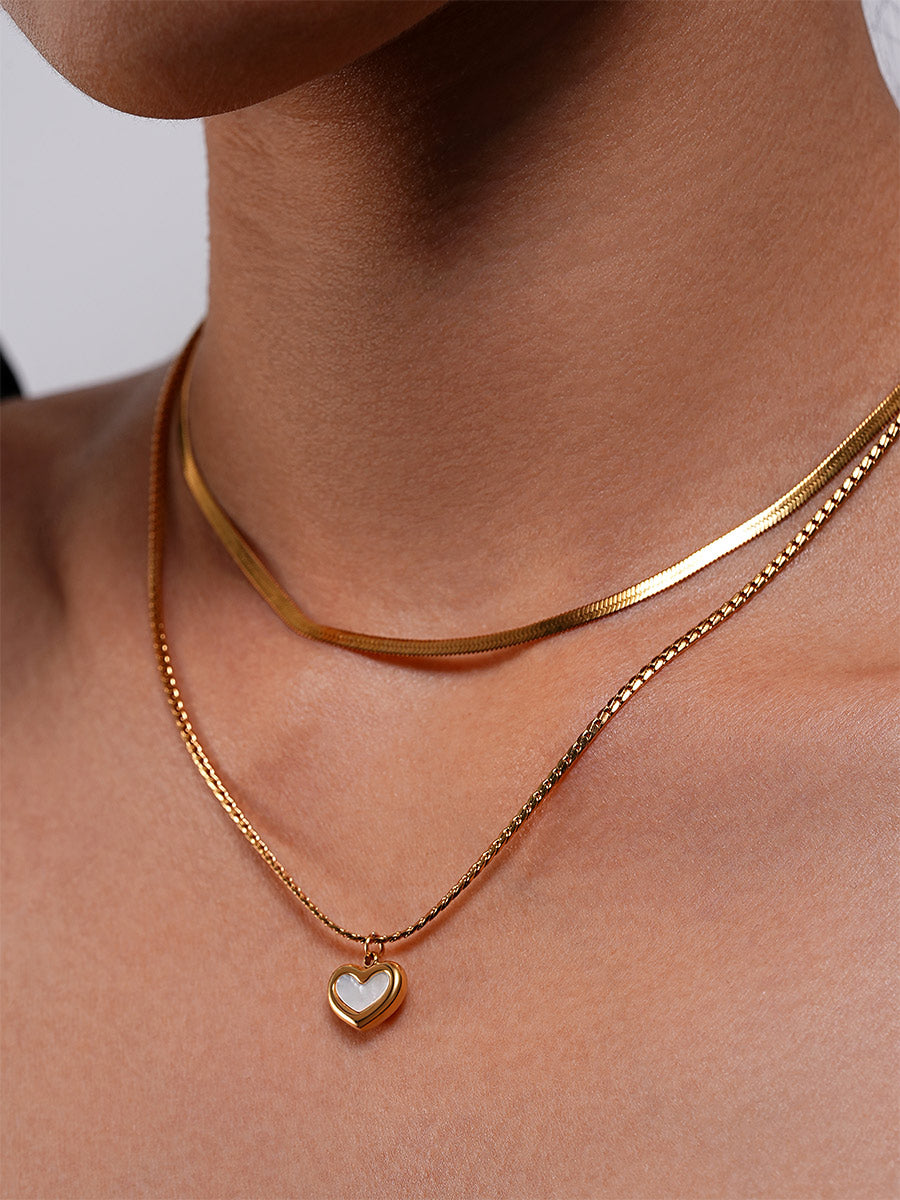 Calm heart Kette Silber