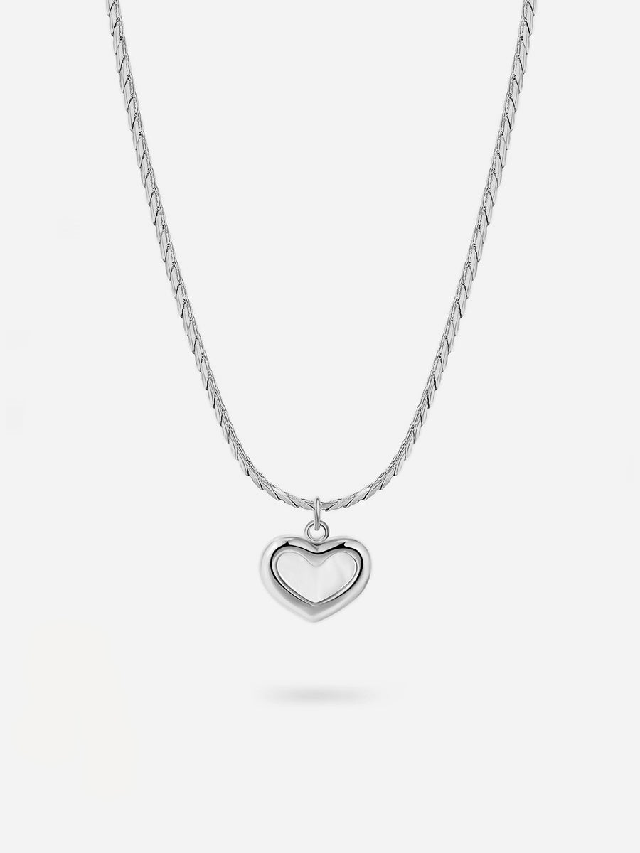 Calm heart Kette Silber