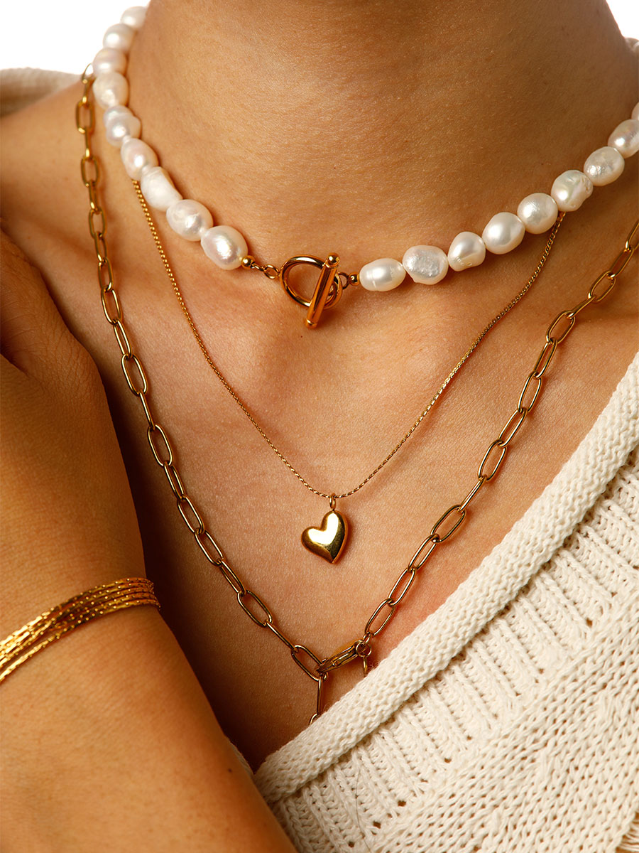 Glossy Heart Kette Silber