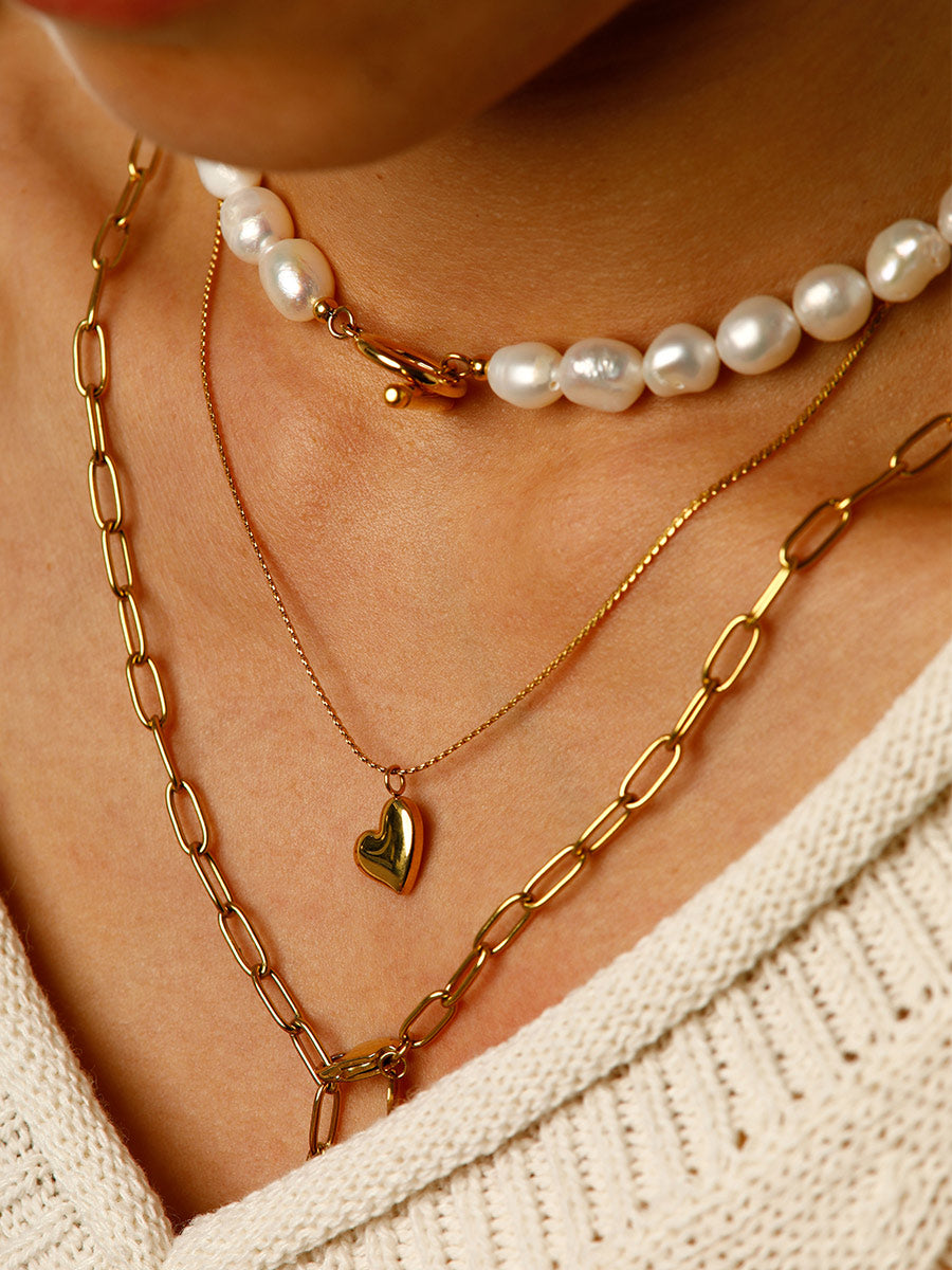 Glossy Heart Kette Silber