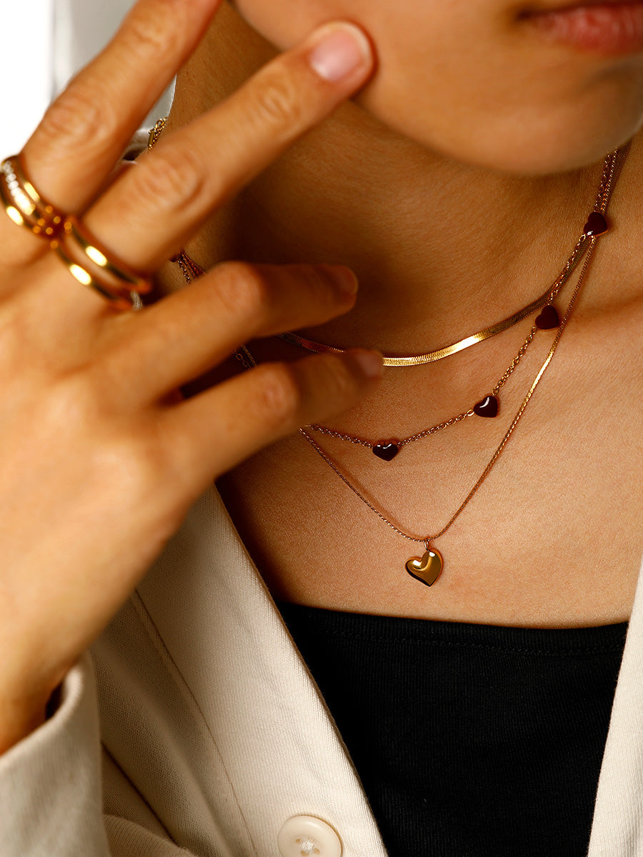 Glossy Heart Kette Silber