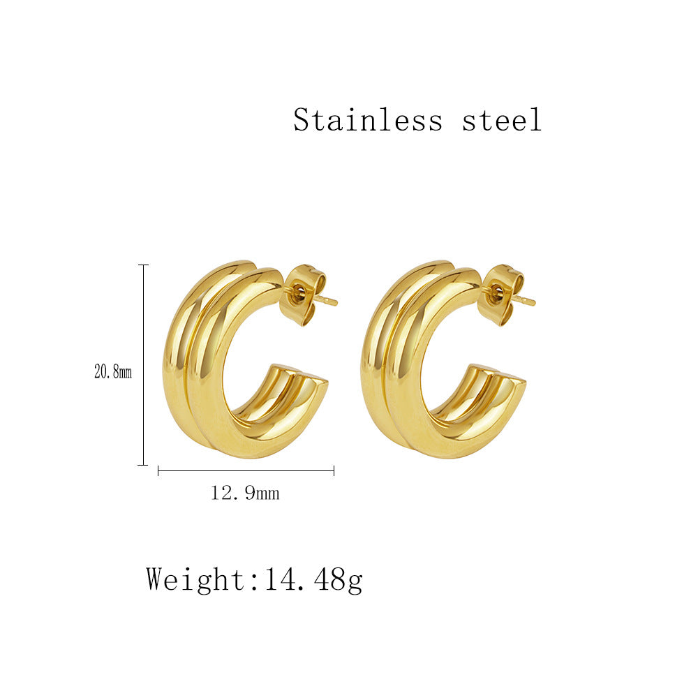 Minimalist Commuter Bicolor Hoop Earrings