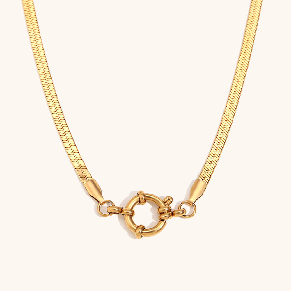 Simple Spring Clasp Pendant Necklace