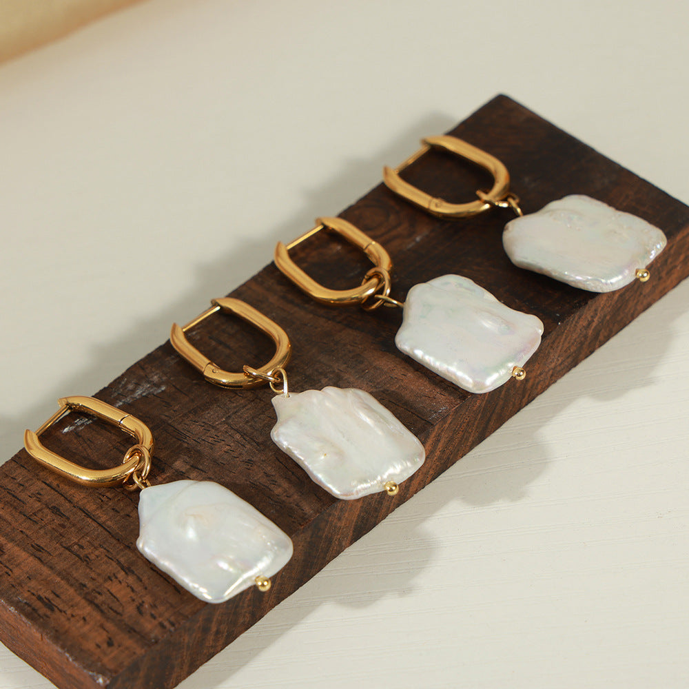 Irregular Baroque Freshwater Pearl Earring