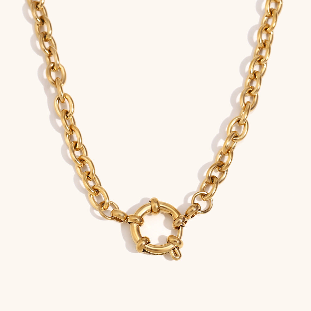 Simple Spring Clasp Pendant Necklace