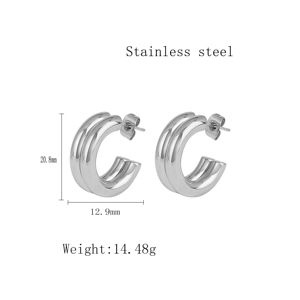 Minimalist Commuter Bicolor Hoop Earrings