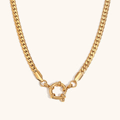 Simple Spring Clasp Pendant Necklace