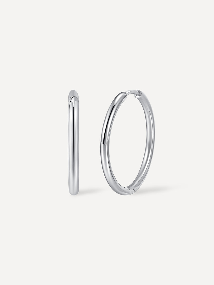 24mm SLIM HOOP MEDIUM OHRRINGE SILBER