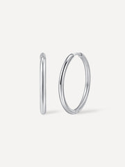 24mm SLIM HOOP MEDIUM OHRRINGE SILBER