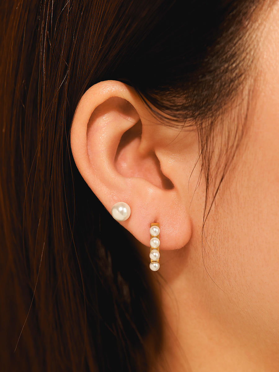 Simple Pearl Ohrringe Gold