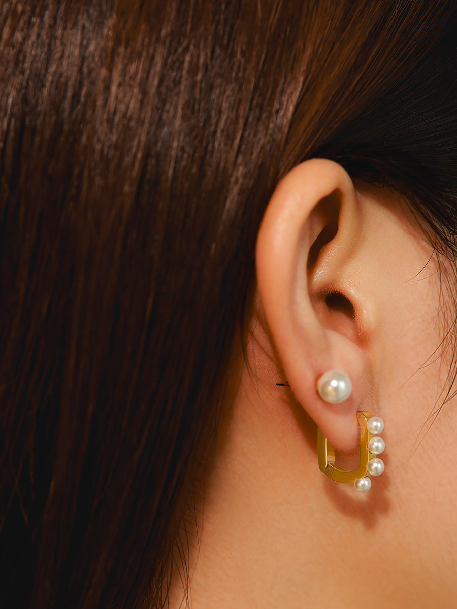 Simple Pearl Ohrringe Gold