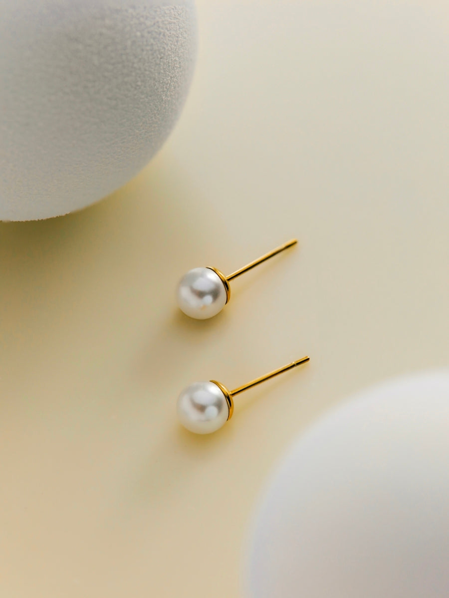 Simple Pearl Ohrringe Gold