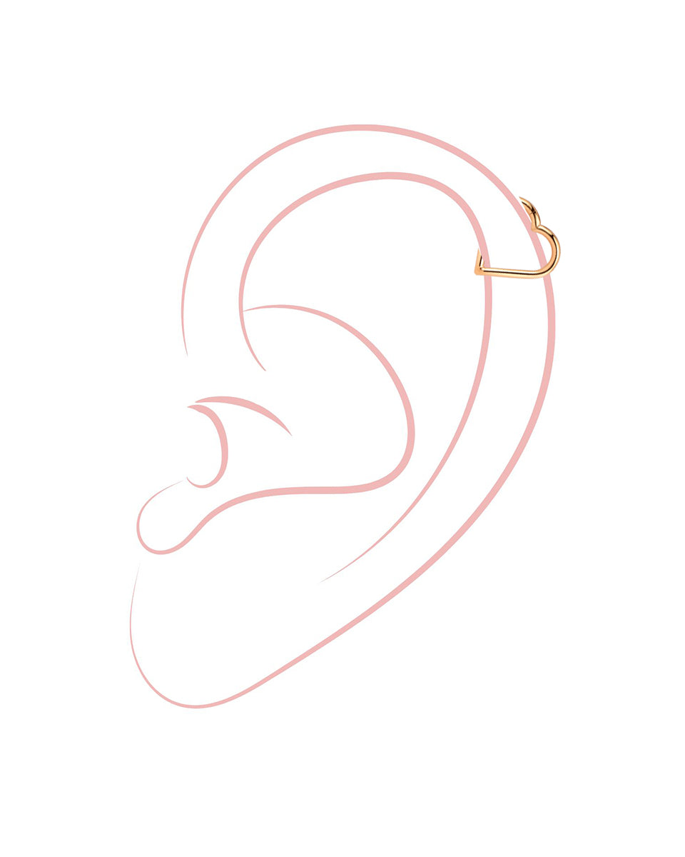 Simple Heart Titan Piercing Gold