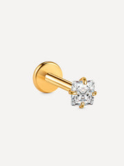 Square Spark Titan Piercing Gold
