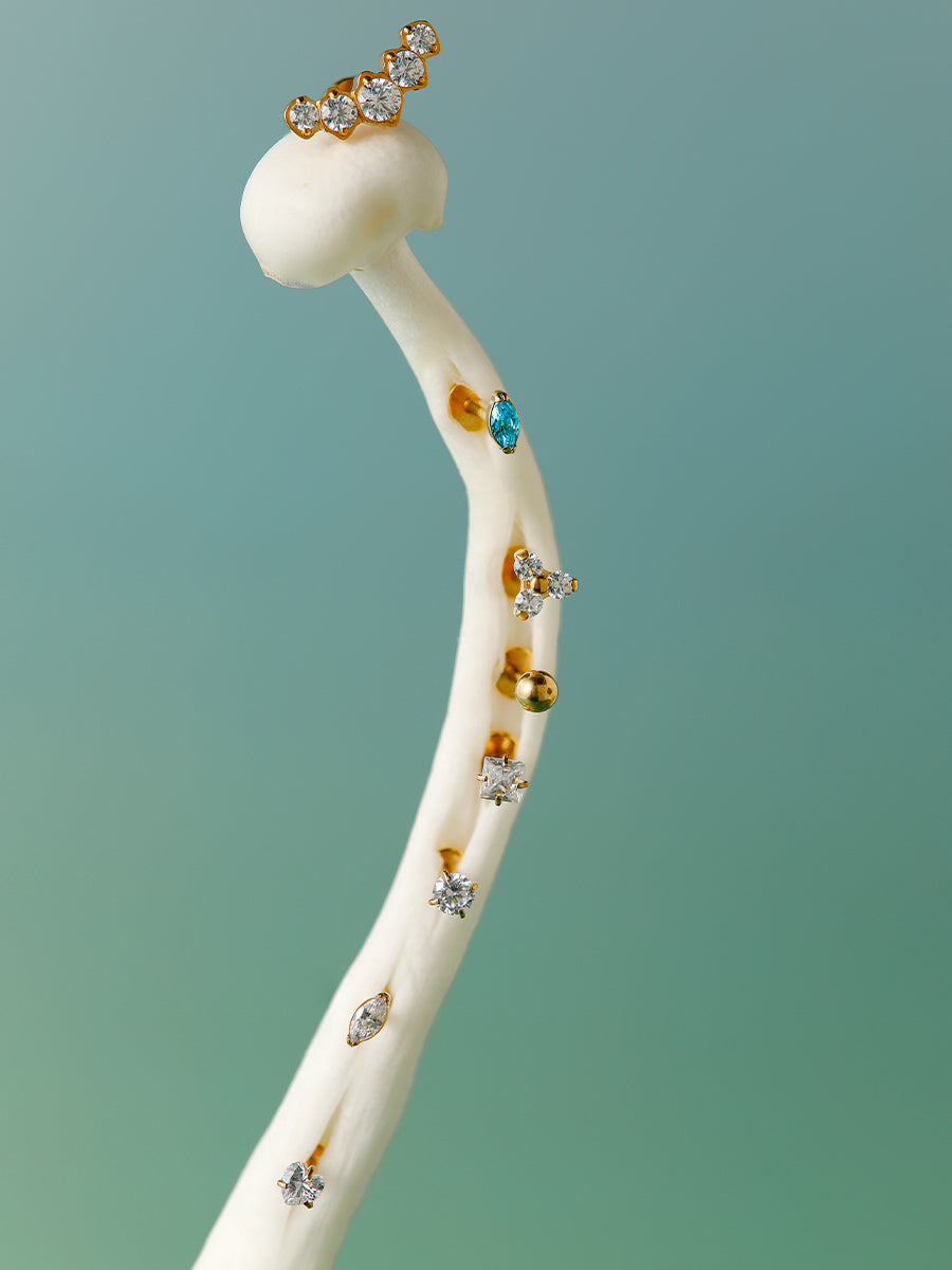 Simple Ball Titan Piercing Gold