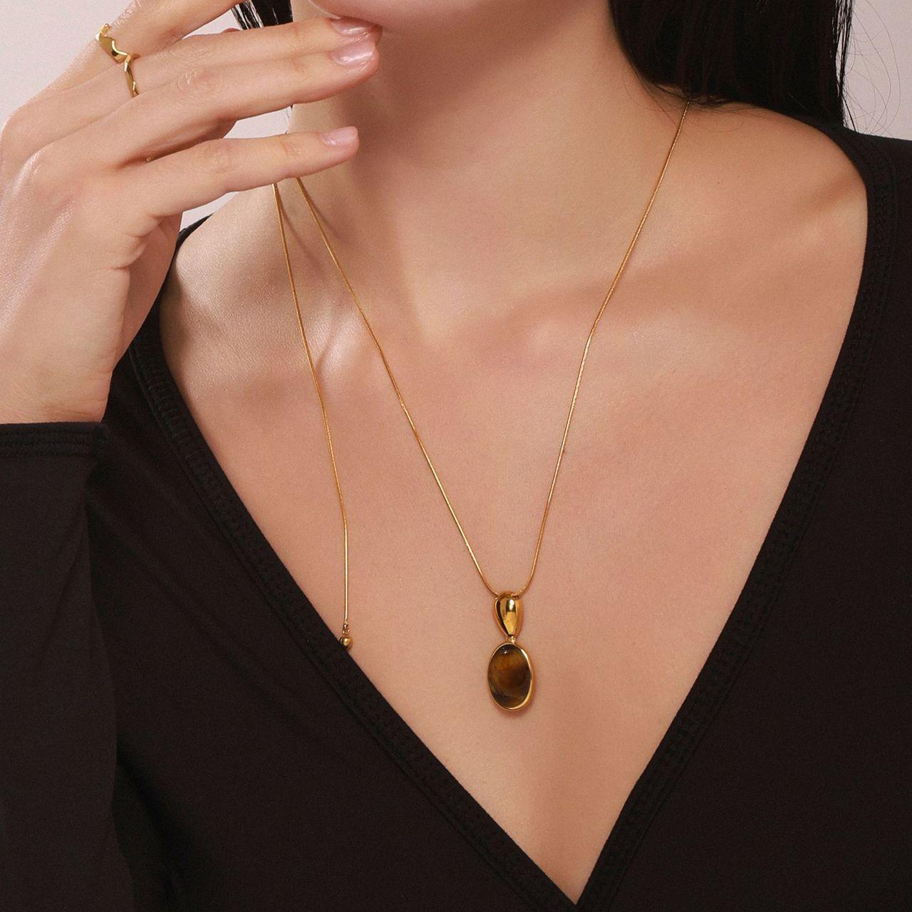 Tigerauge Lange Kette