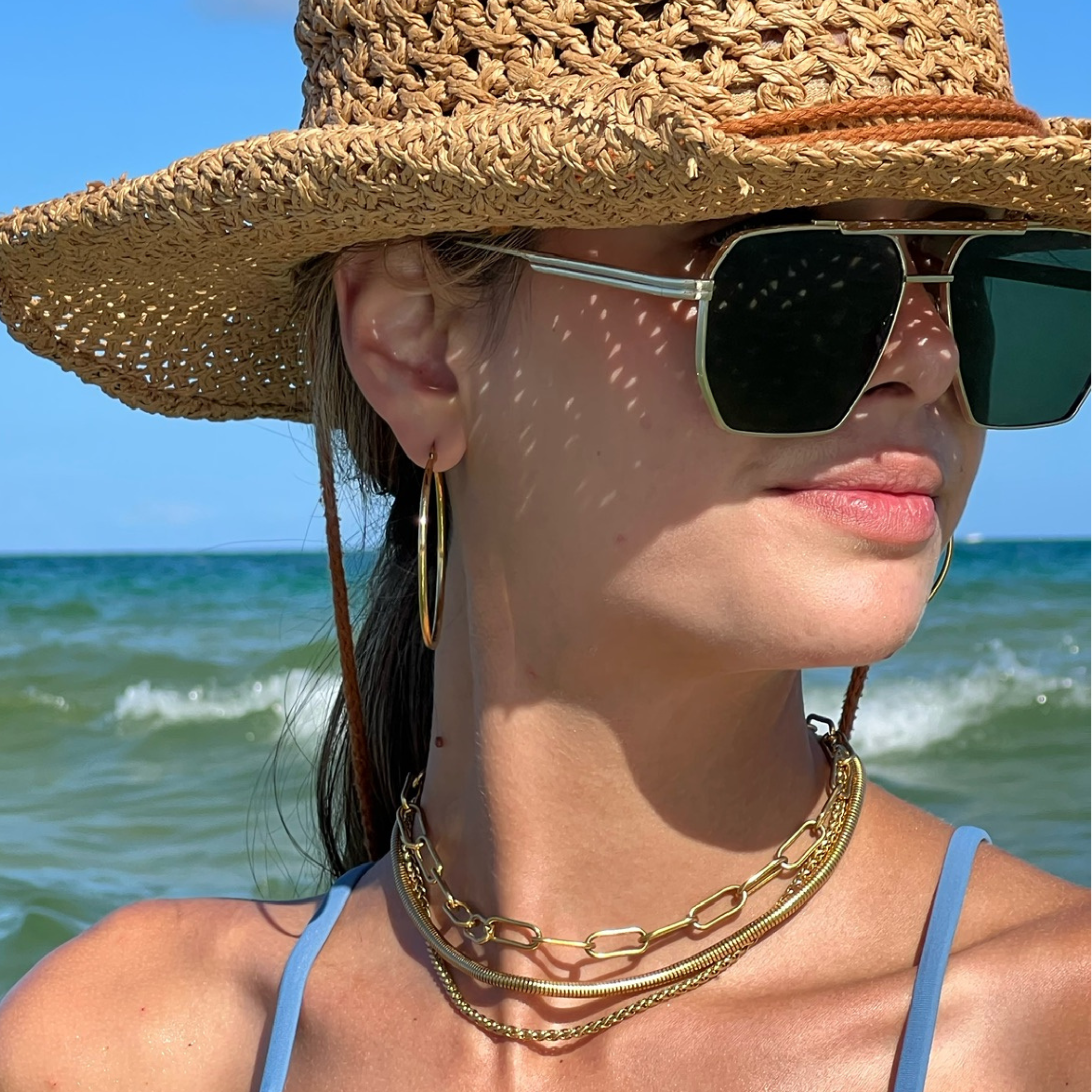 Carla Paper Clip Chain Kette Gold