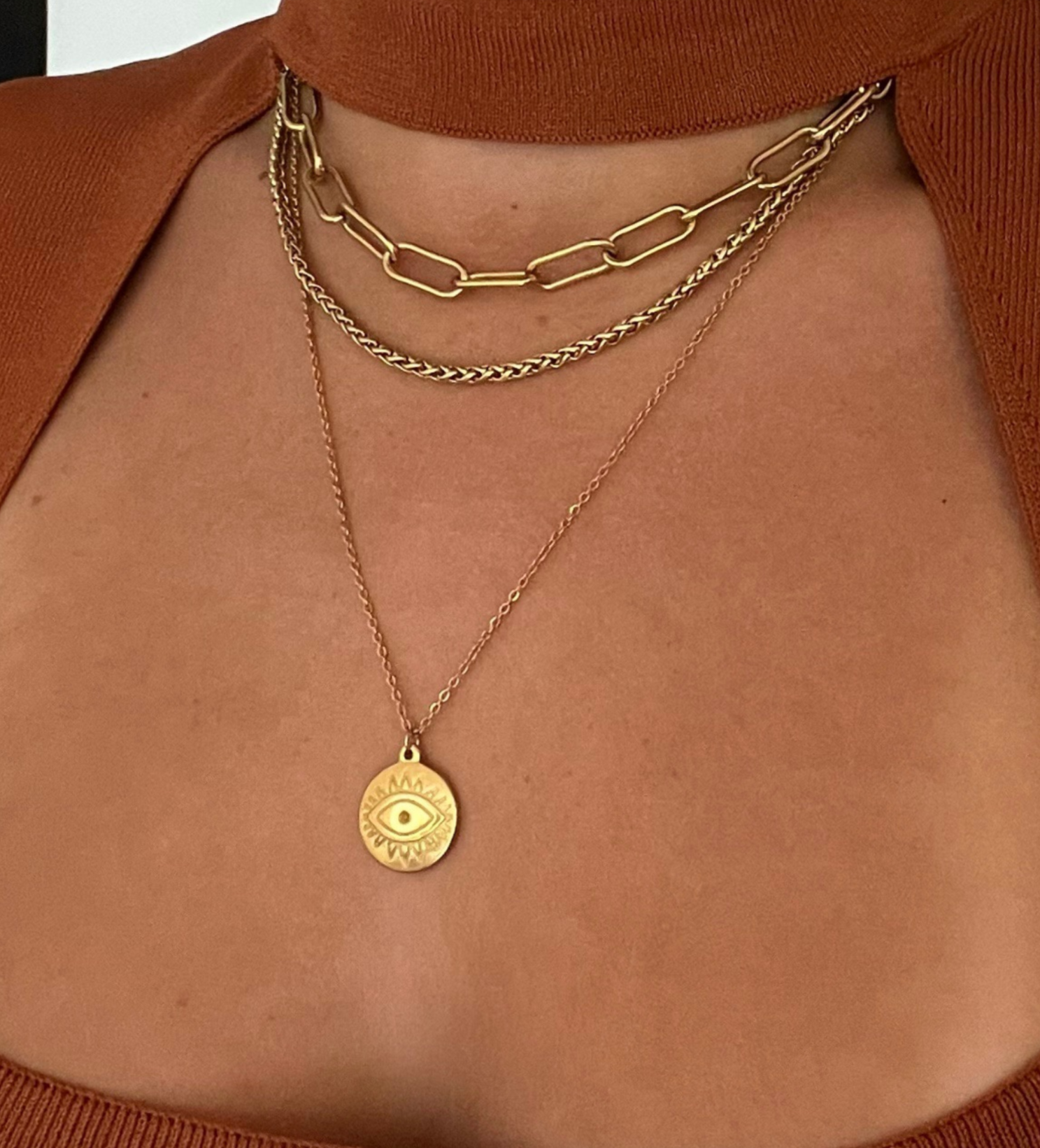 Carla Paper Clip Chain Kette Gold