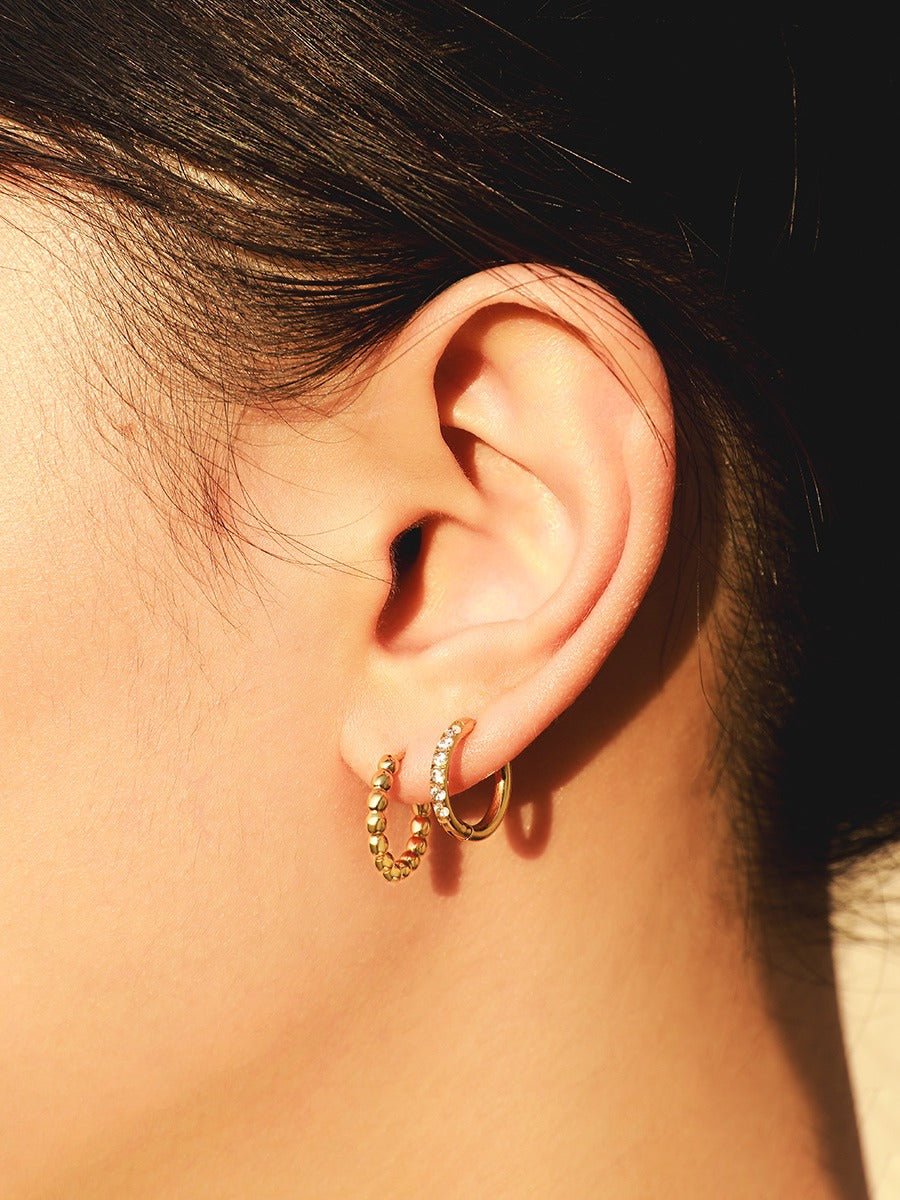 Beaded Hoop Ohrringe Gold-Shopicrush