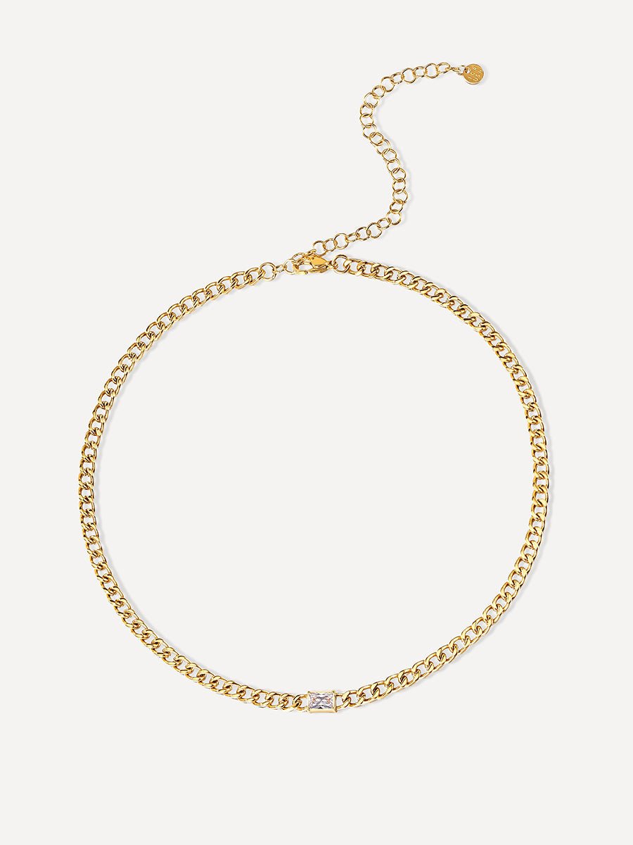Center Stone Kette Gold-Shopicrush