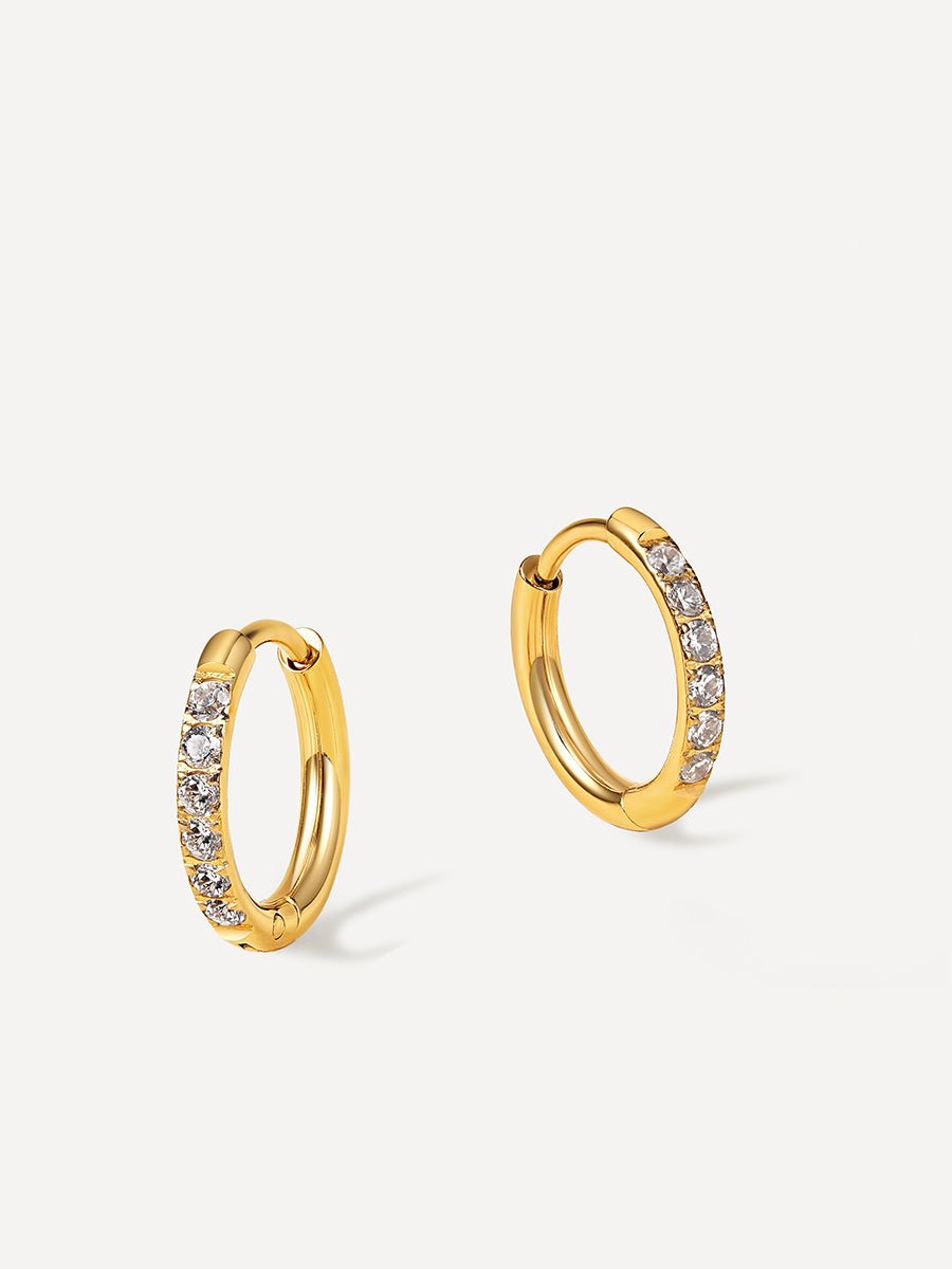 CRYSTALIZED SHINE HOOP Medium Ohrringe Gold-Shopicrush