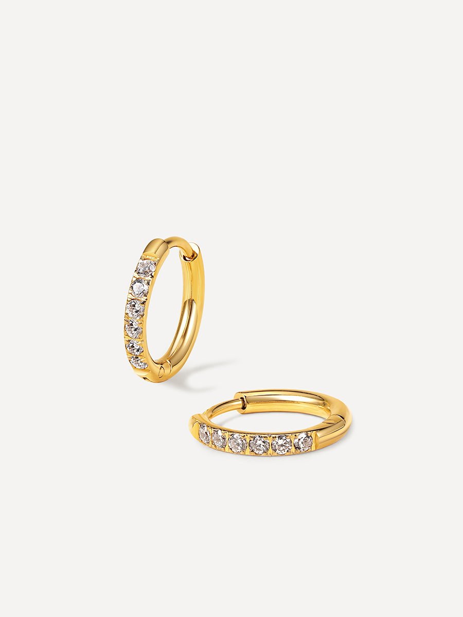 CRYSTALIZED SHINE HOOP Medium Ohrringe Gold-Shopicrush