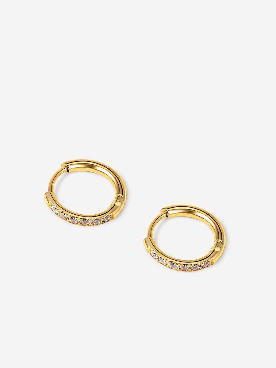 CRYSTALIZED SHINE HOOP Medium Ohrringe Gold-Shopicrush