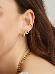CRYSTALIZED SHINE HOOP Ohrringe Gold-Shopicrush