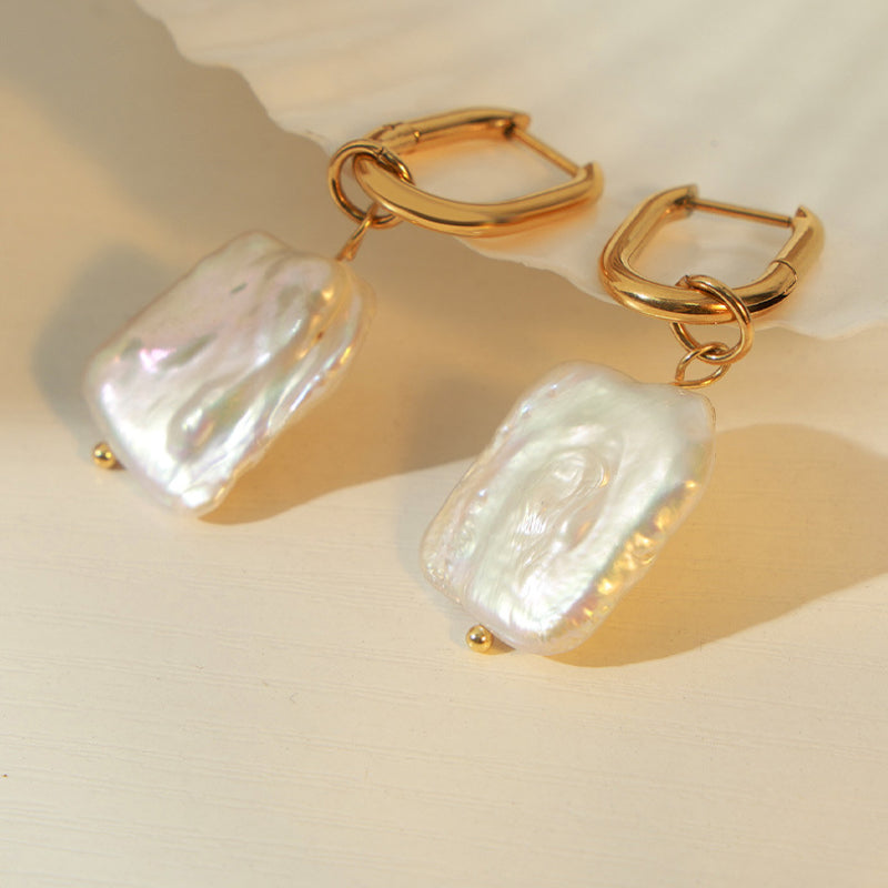 Irregular Baroque Freshwater Pearl Earring