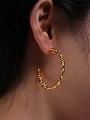 FINE TWIST LARGE OHRRINGE SILBER-Shopicrush