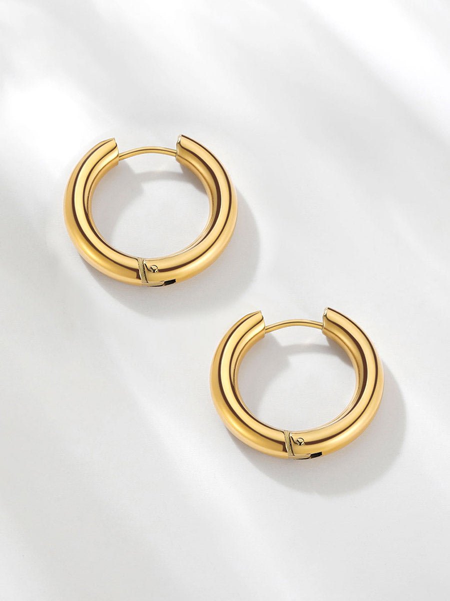 GLOSSY HOOPS Medium Ohrringe Gold-Shopicrush