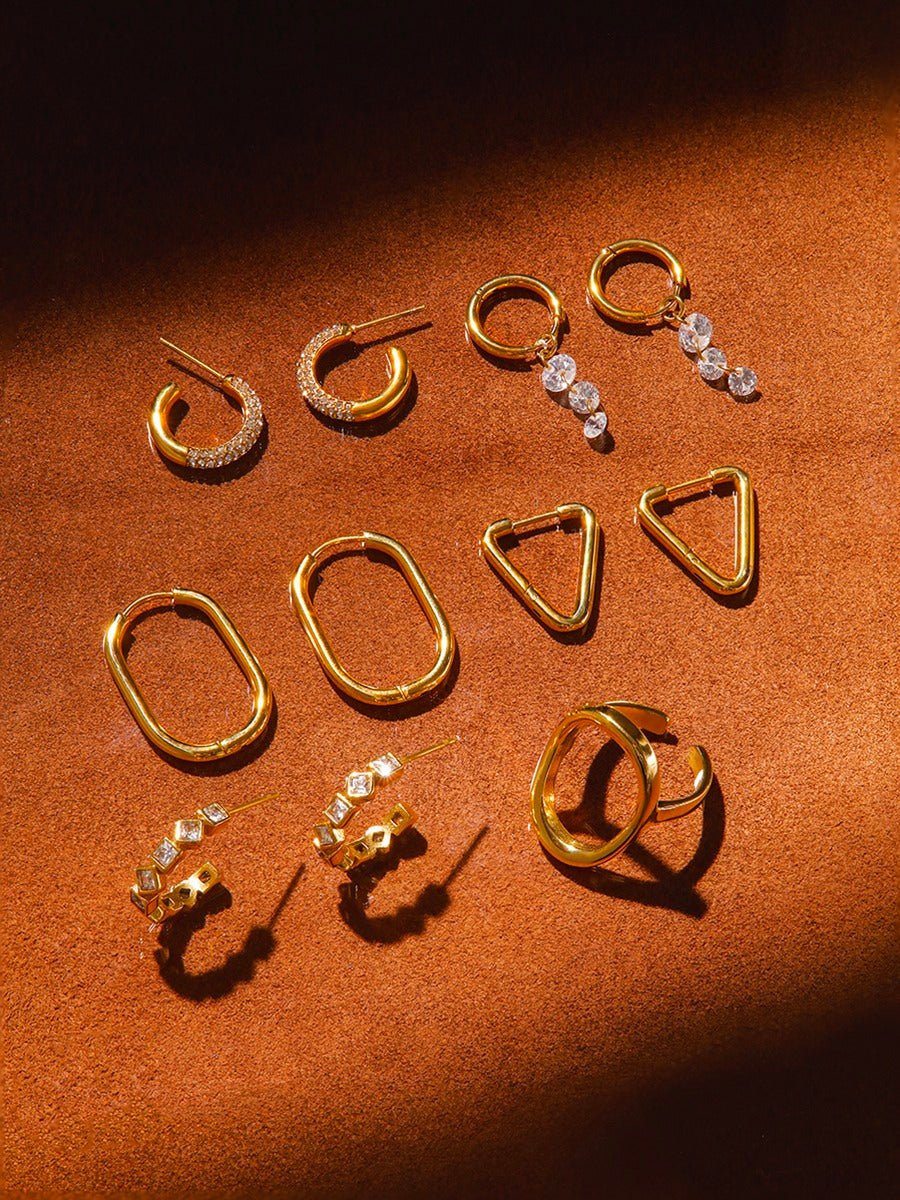 Graceful Oval Ohrringe Gold-Shopicrush