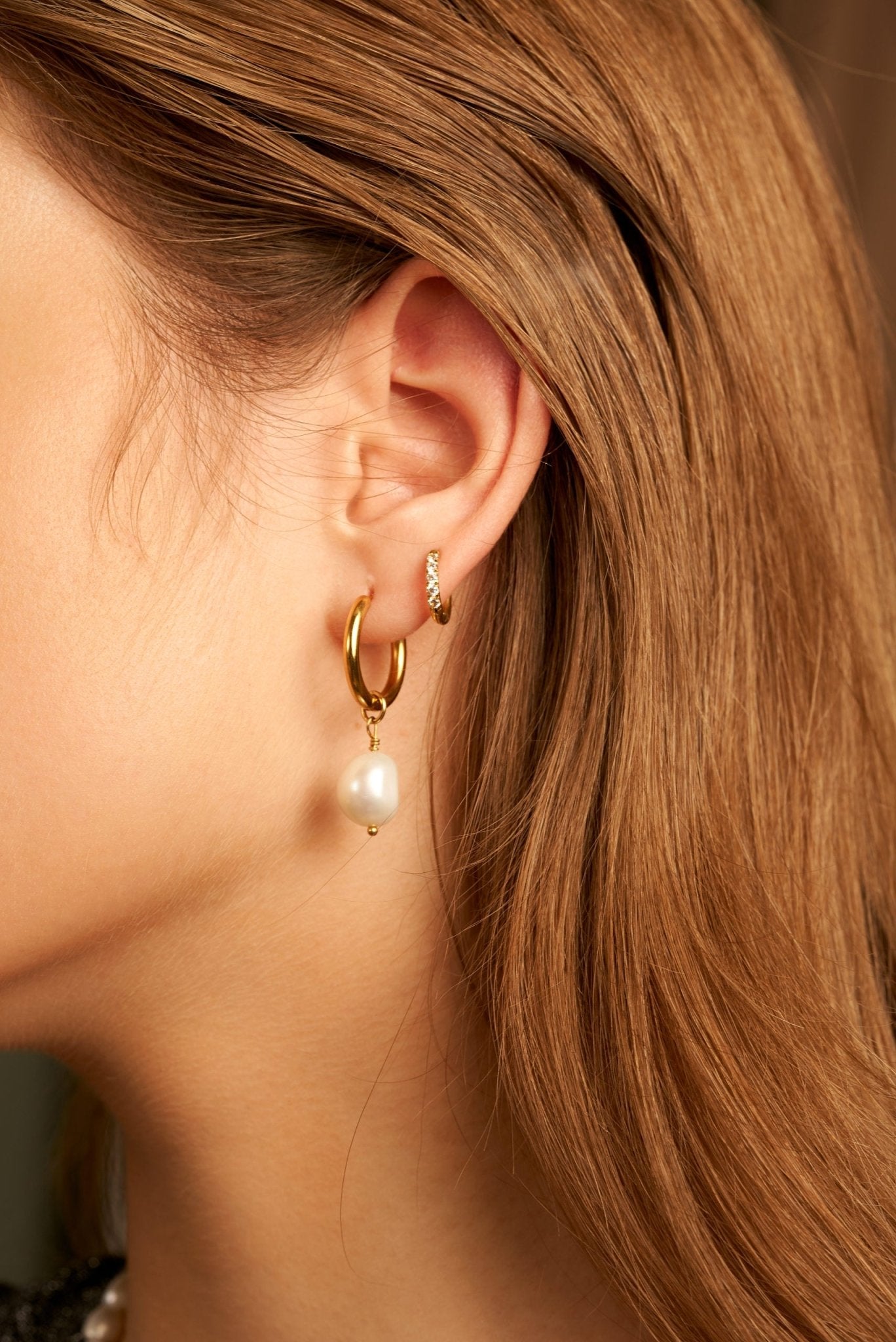 Modern Pearl OHRRINGE GOLD-Shopicrush