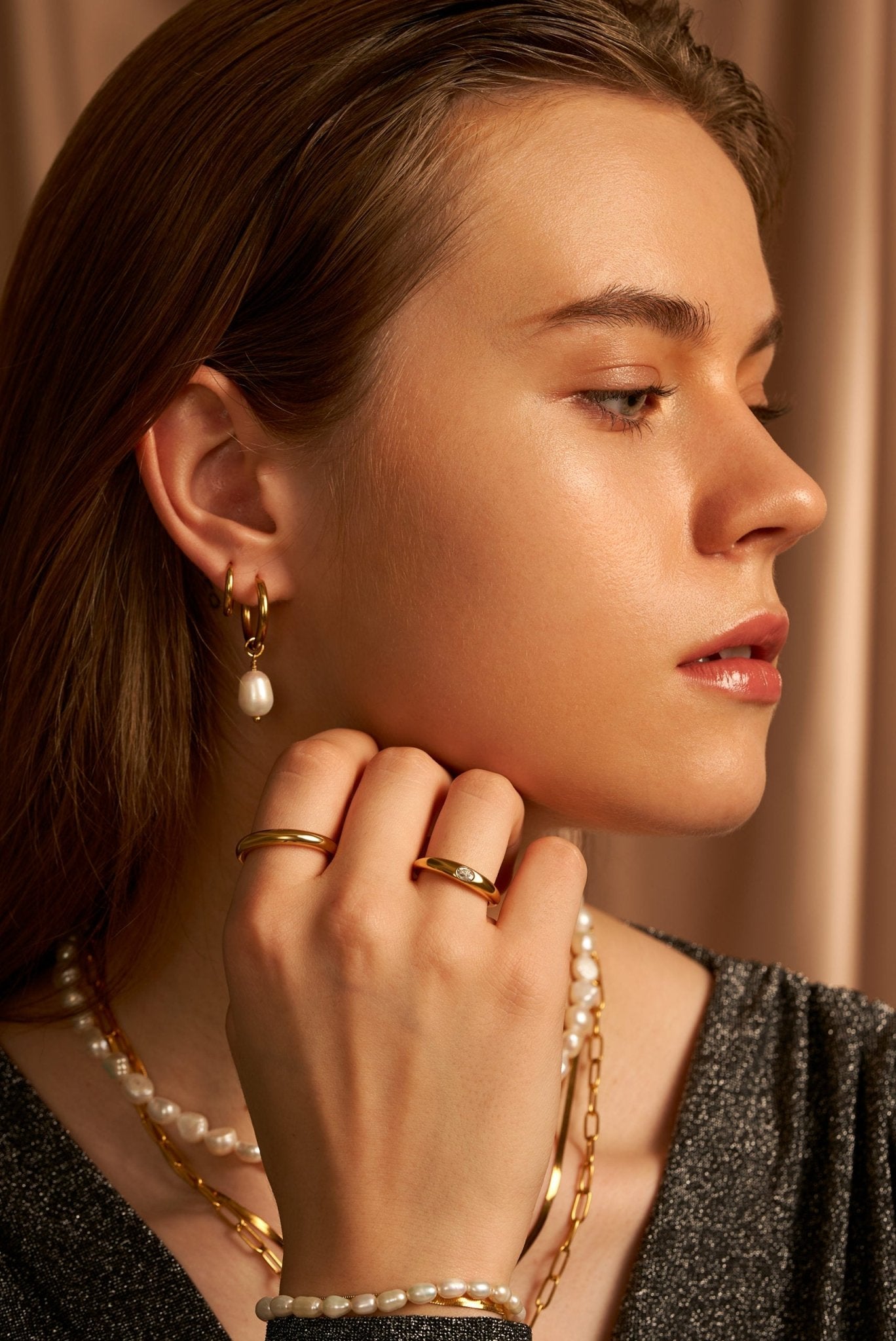 Modern Pearl OHRRINGE GOLD-Shopicrush