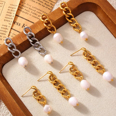 Asymmetric Pearl Ohrringe Silber