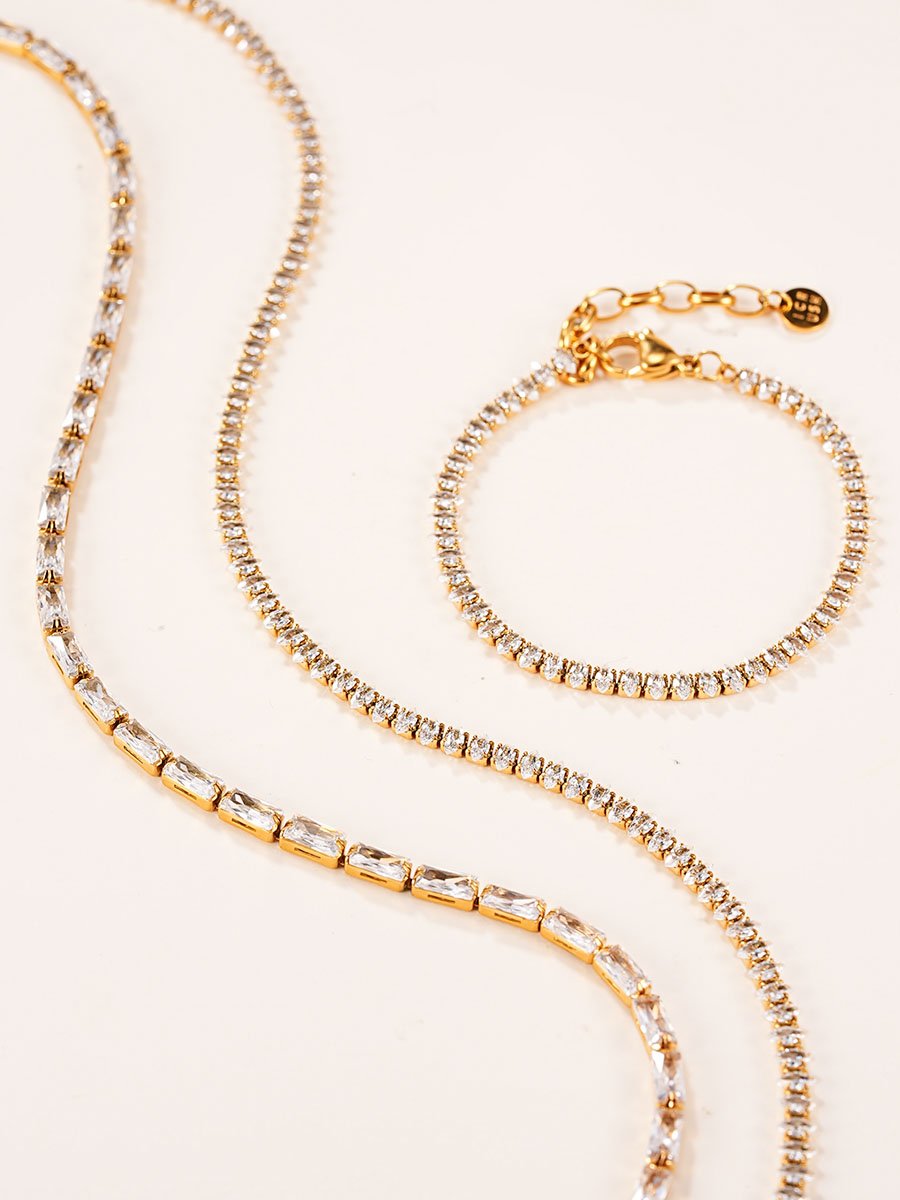 Rectangle Shining Kette Silber-Shopicrush