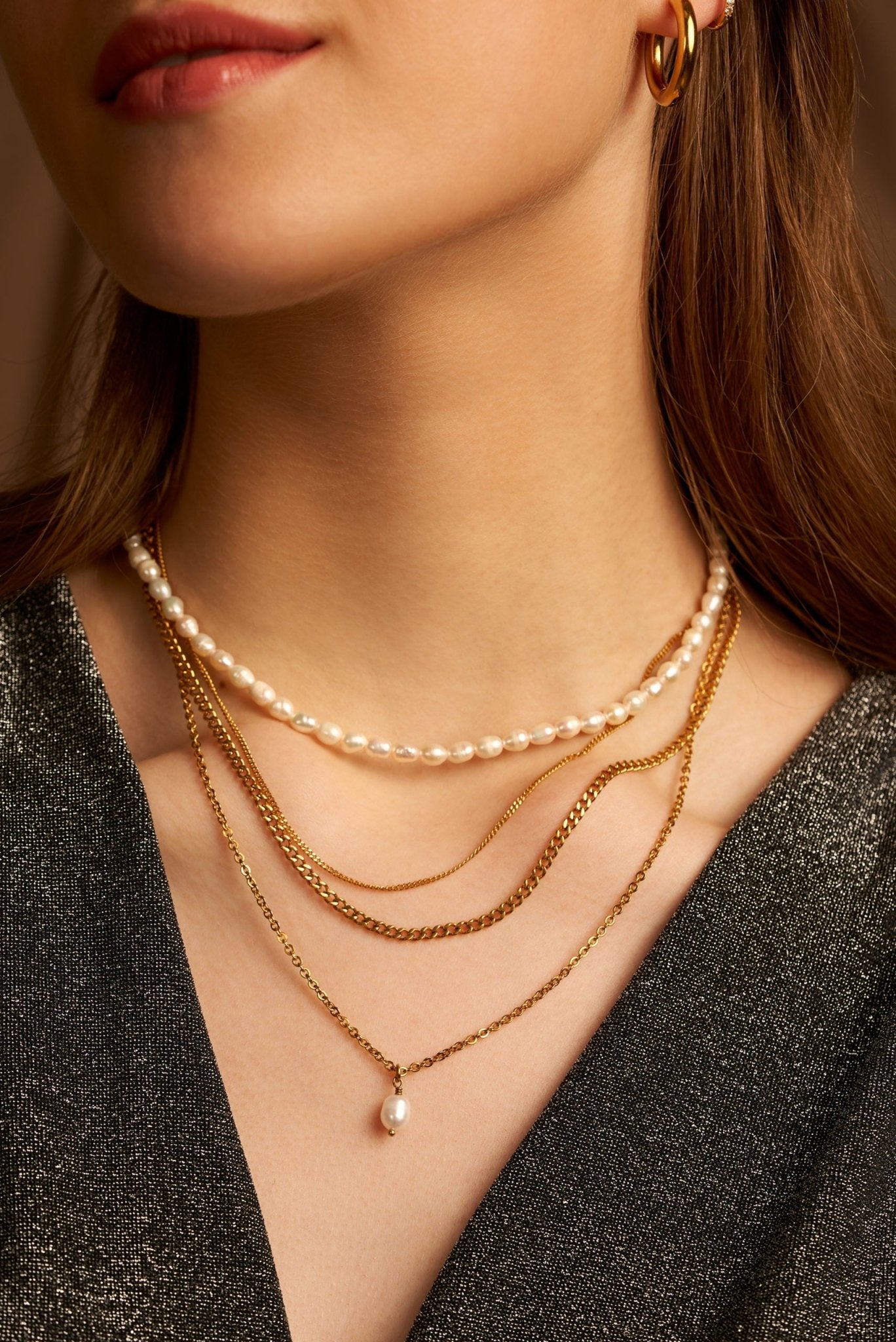Simple Pearl Pendant Kette Gold-Shopicrush