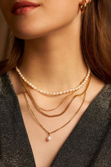 Simple Pearl Pendant Kette Gold-Shopicrush