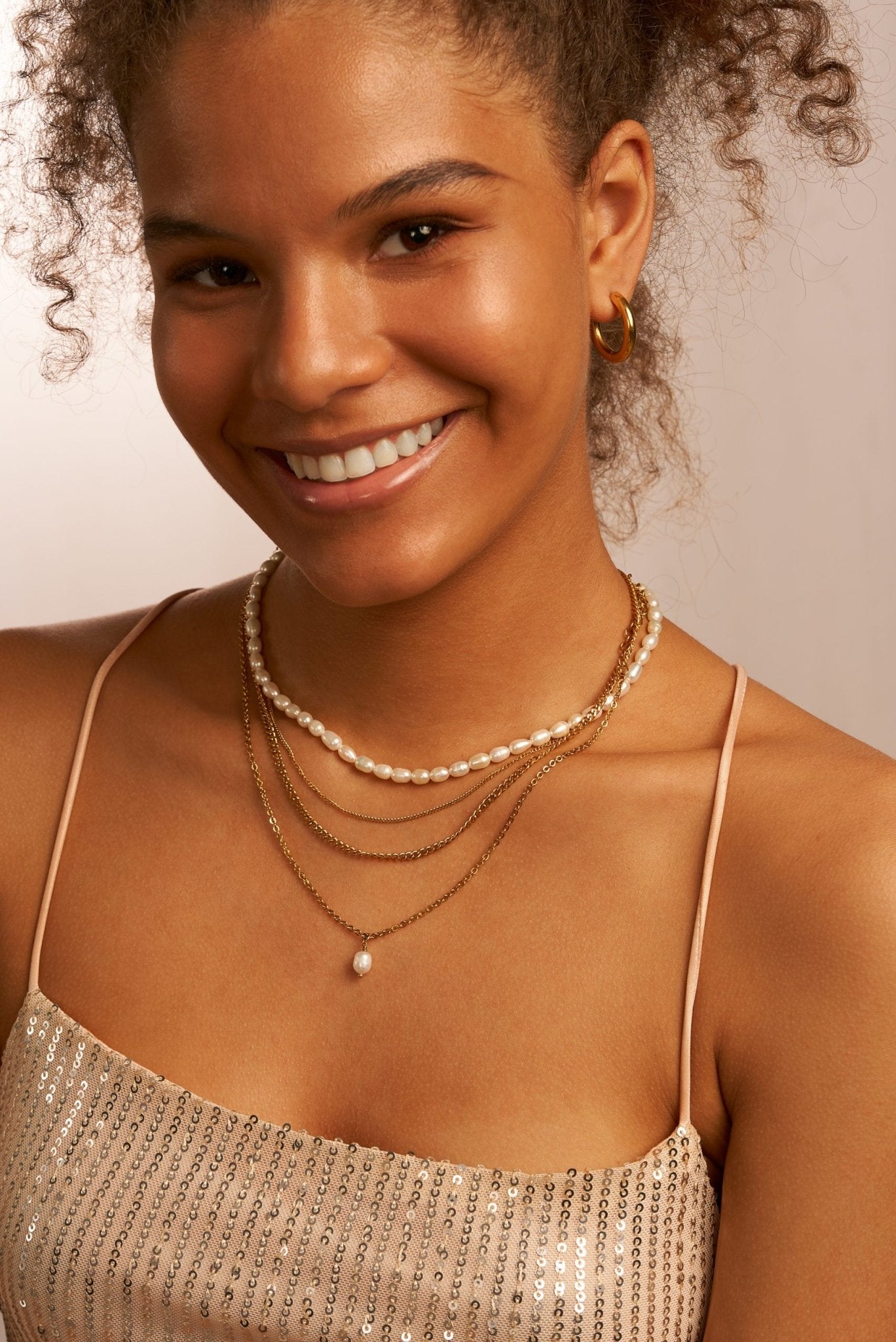 Simple Pearl Pendant Kette Gold-Shopicrush