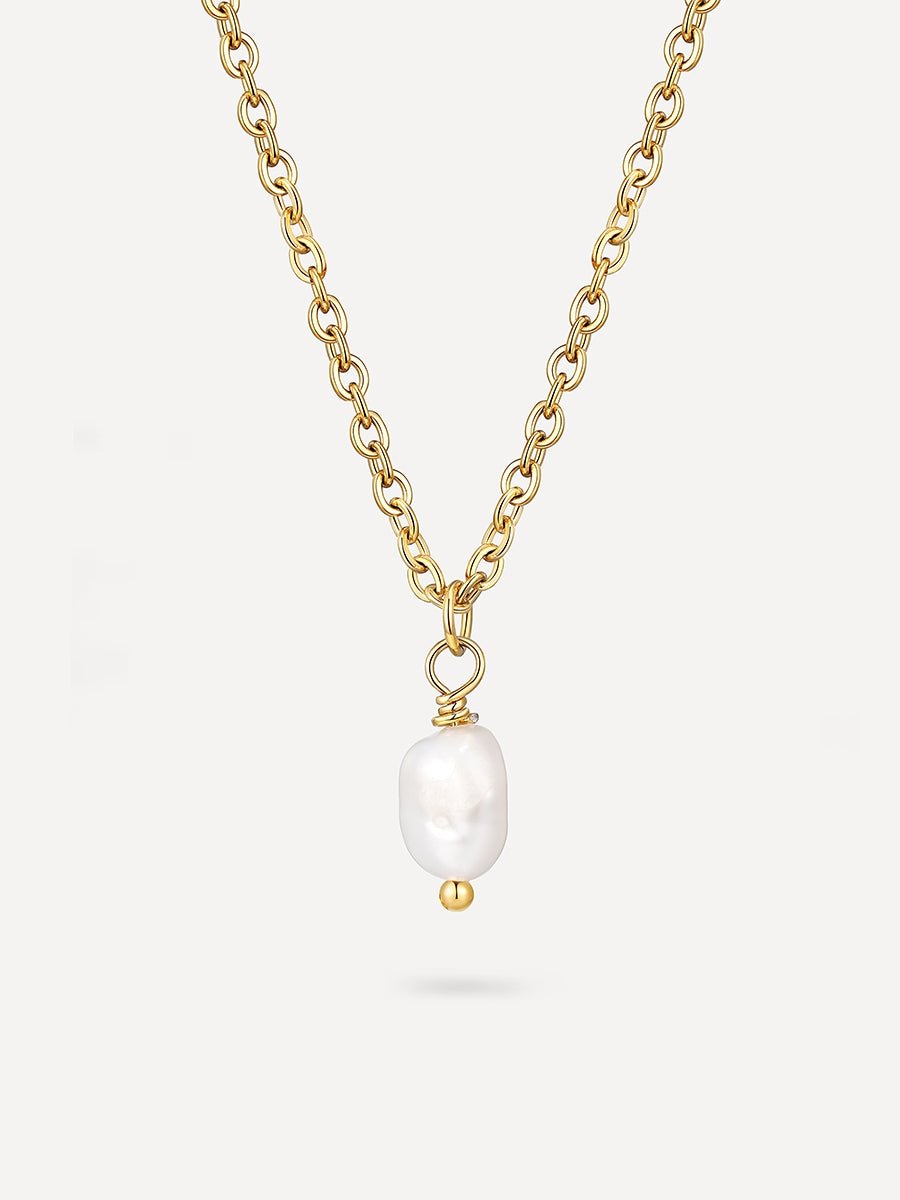 Simple Pearl Pendant Kette Gold-Shopicrush