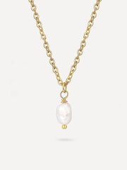 Simple Pearl Pendant Kette Gold-Shopicrush