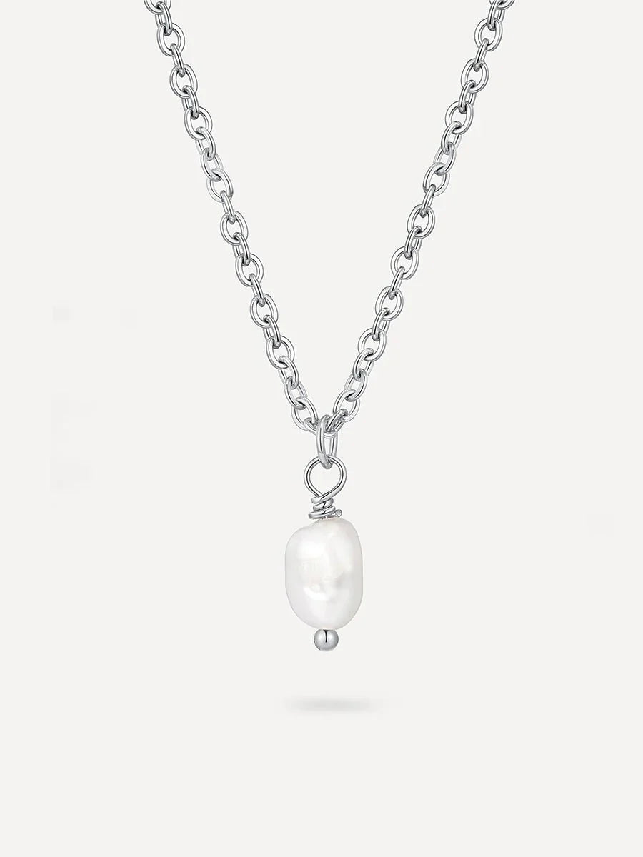 Simple Pearl Pendant Kette Gold